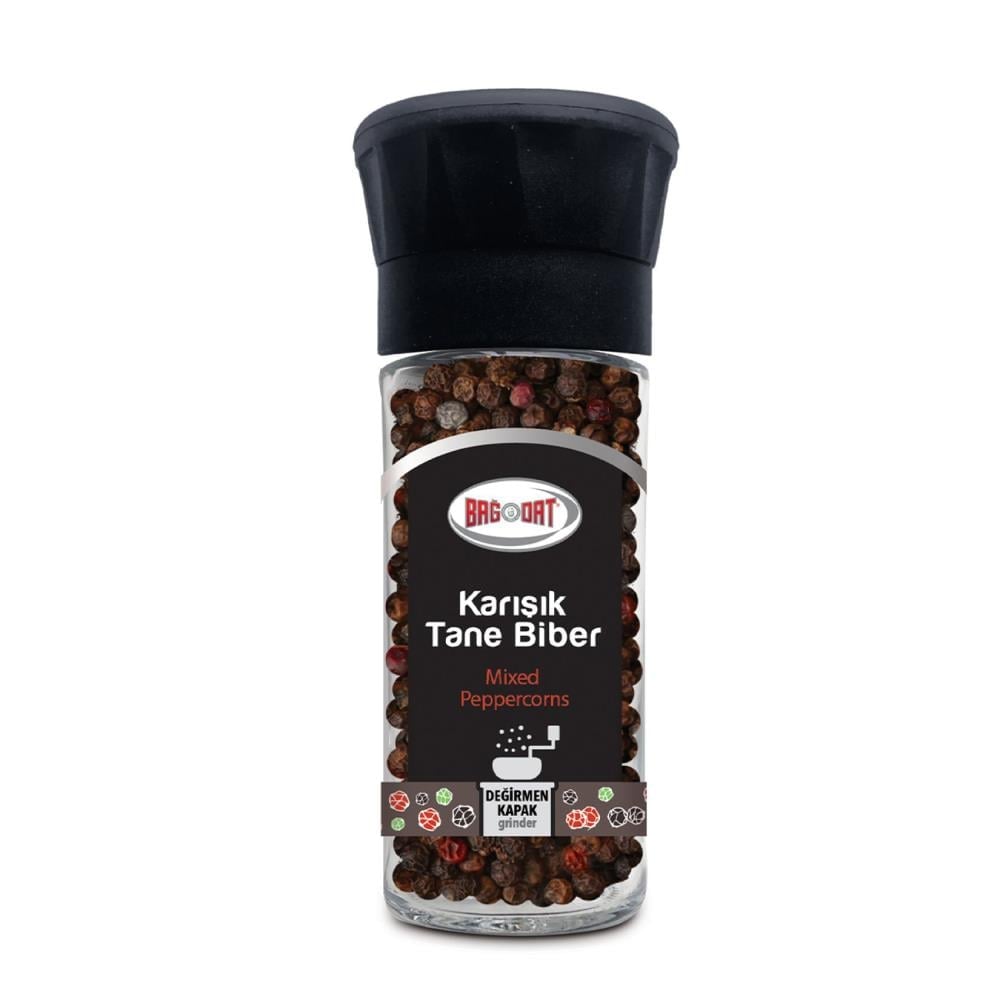 Bagdat Whole Mixed Pepper In Glass Grinder 45gr