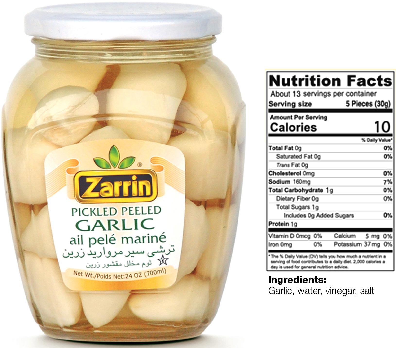 Zarrin Peeled Garlic 700gr