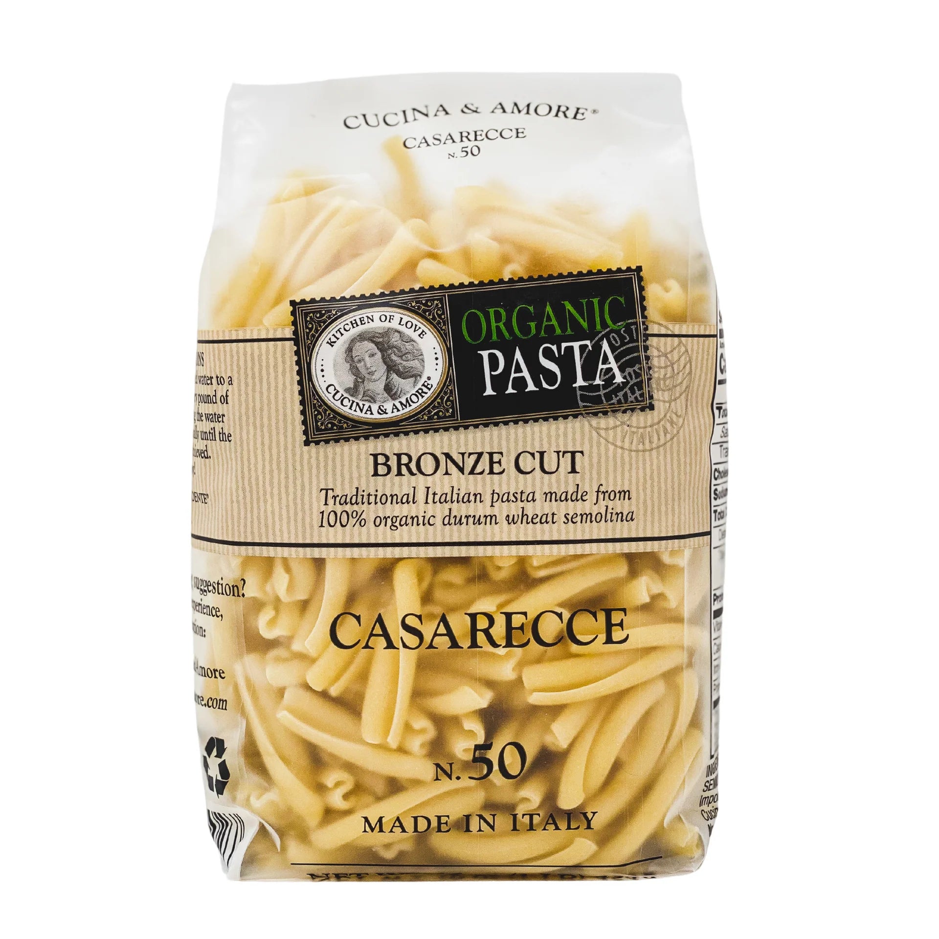 Cucina & Amora Organik Casarecce Makarna 454g