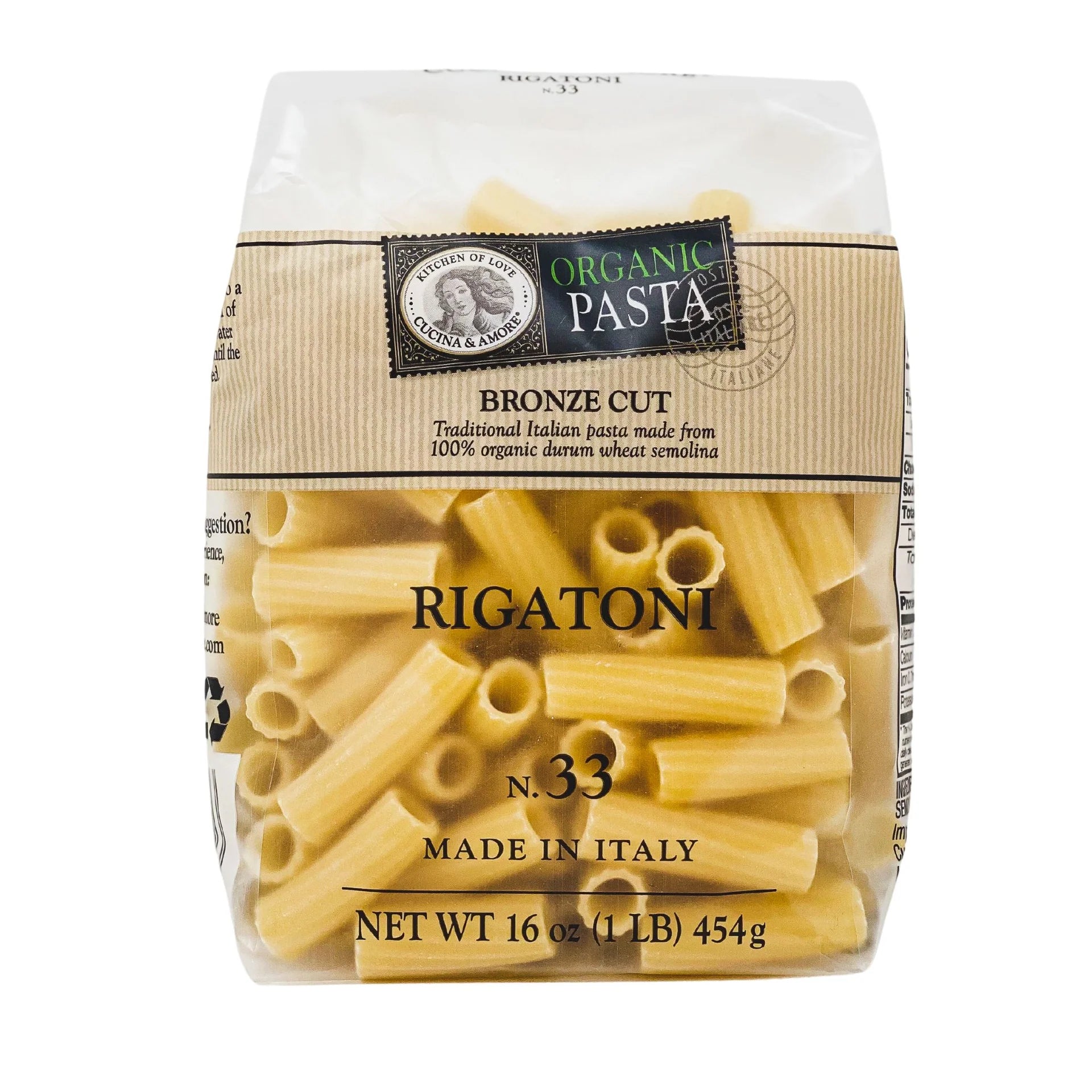 Cucina & Amore Organik Rigatoni Makarna 450g