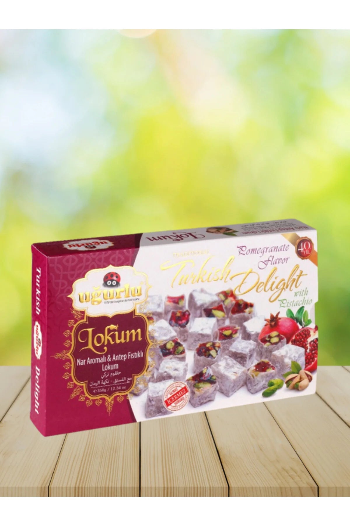 Ugurlu Turkish Delight With Pistachio And Pomegranate 250gr