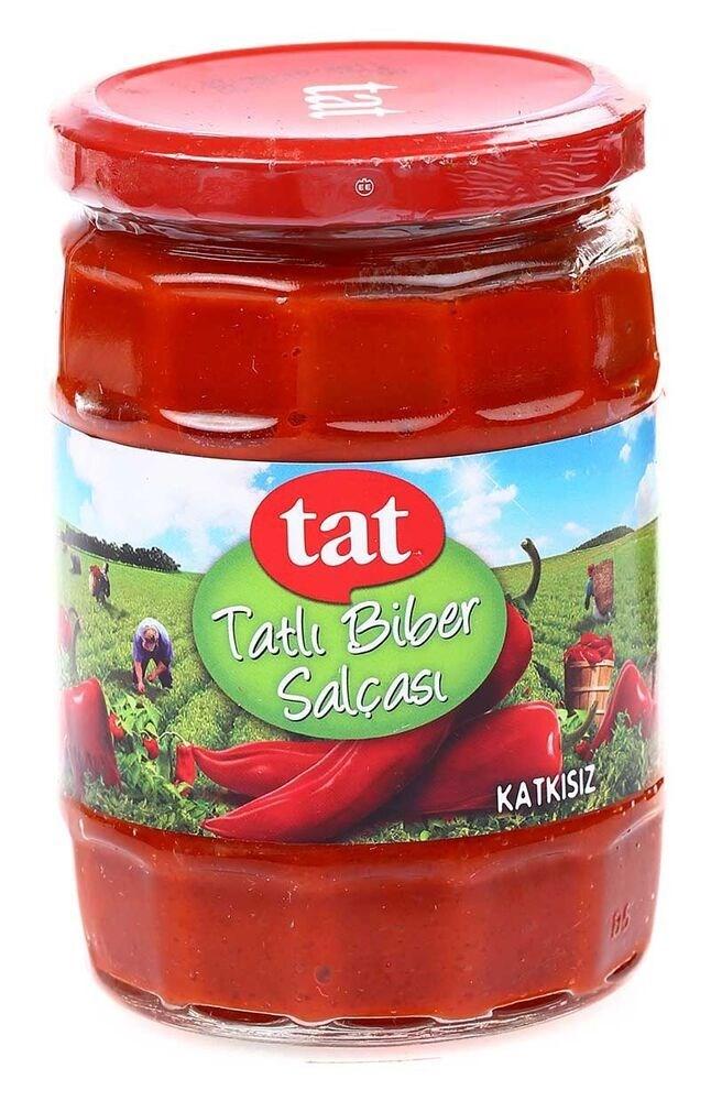 Tat Extra Quality Red Pepper (Tatli Biber) Paste In Glass 580cc