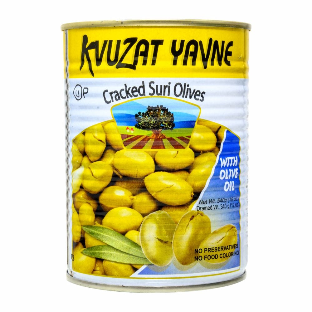 Yavne Suri Cracked Green Olives 19oz