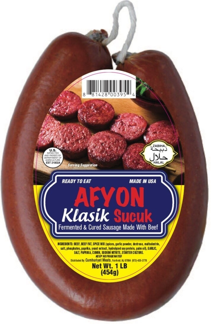 Afyon Classic Beef Soujuk Mild 1lb