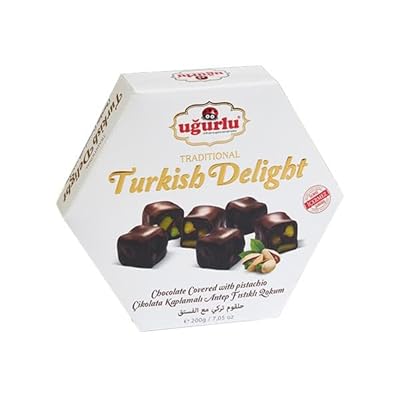 Ugurlu Turkish Delight With Pistachio Covered Chocolate 200gr