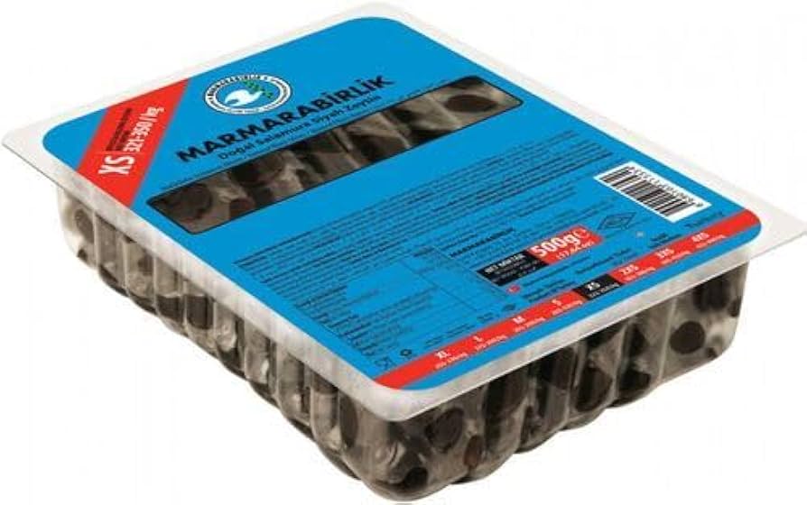 Marmarabirlik Gemlik Black Olives Xs Extra In Plastic Pack 17.6oz