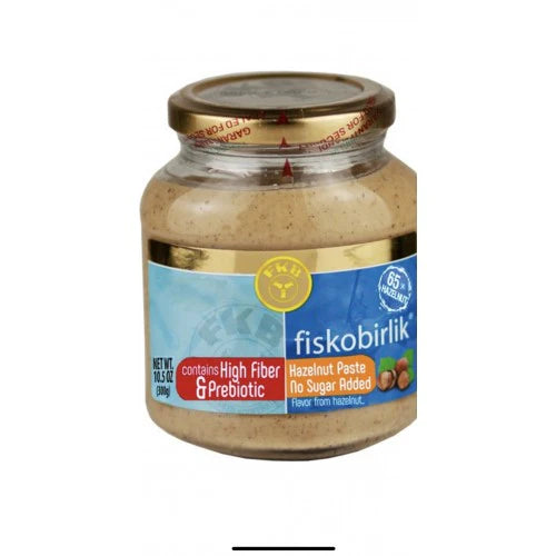 Fiskobirlik Hazelnut Paste No Sugar Added In Glass 10.6oz
