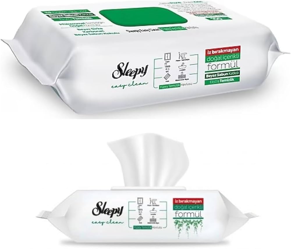 Sleepy Green, Wet Towel With White Soap 100pcs