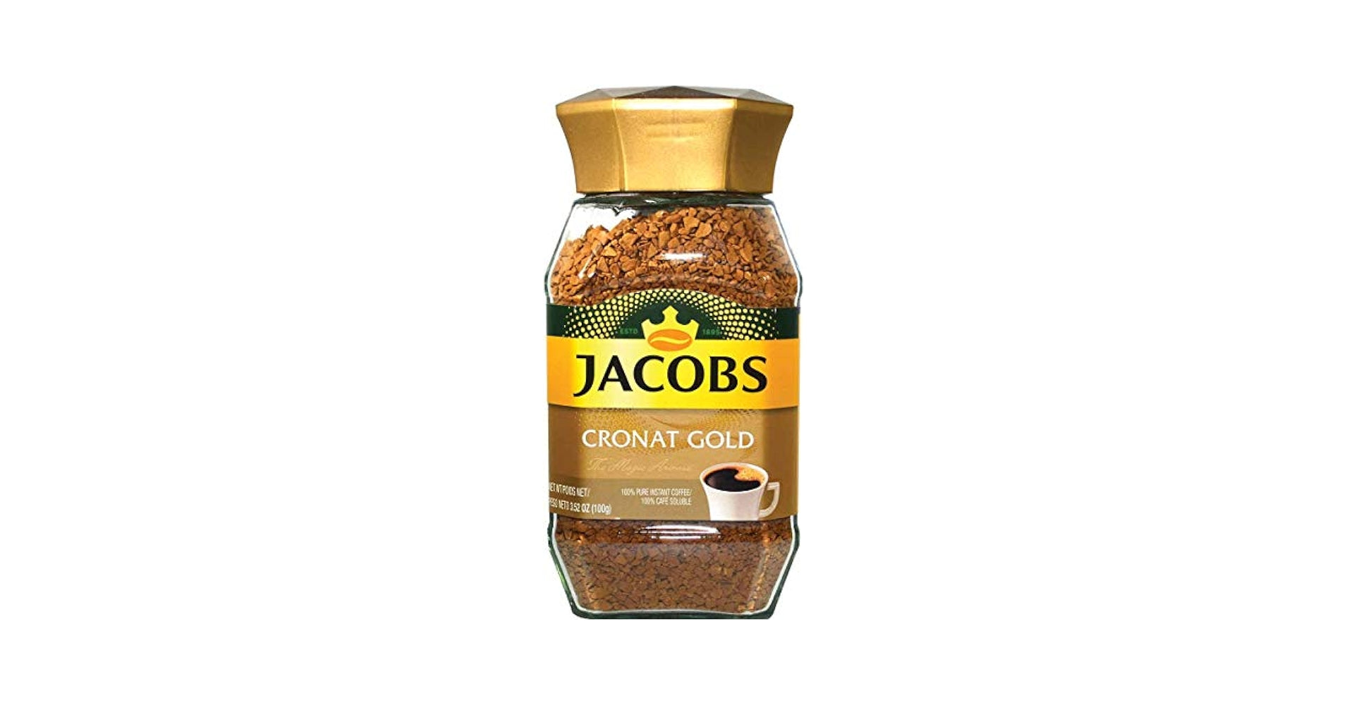 Jacobs Cronat Gold Instant Coffee In Glass Bottle 100gr