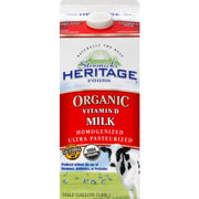 Heritage Organic Whole Milk 1/2 Gallon