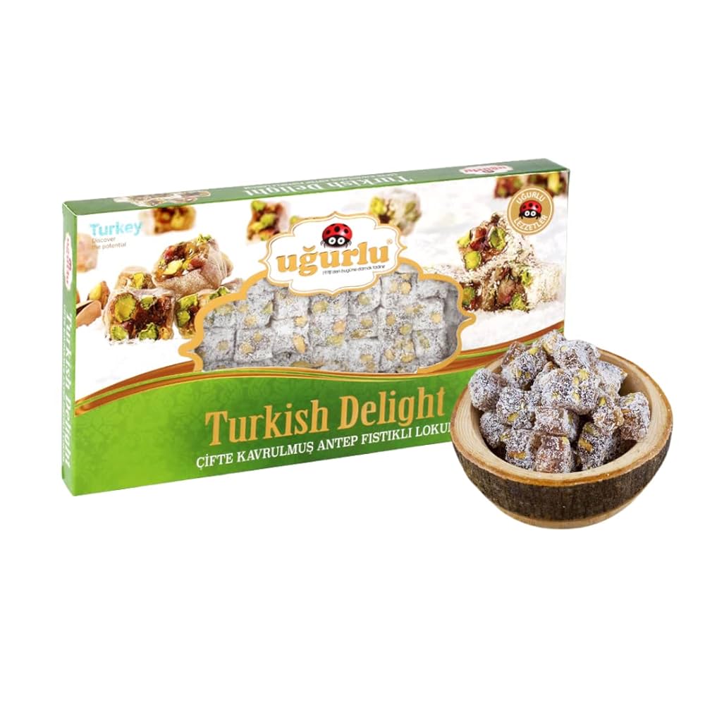 Ugurlu Double Roasted Turkish Delight With Double Pistachio 350gr