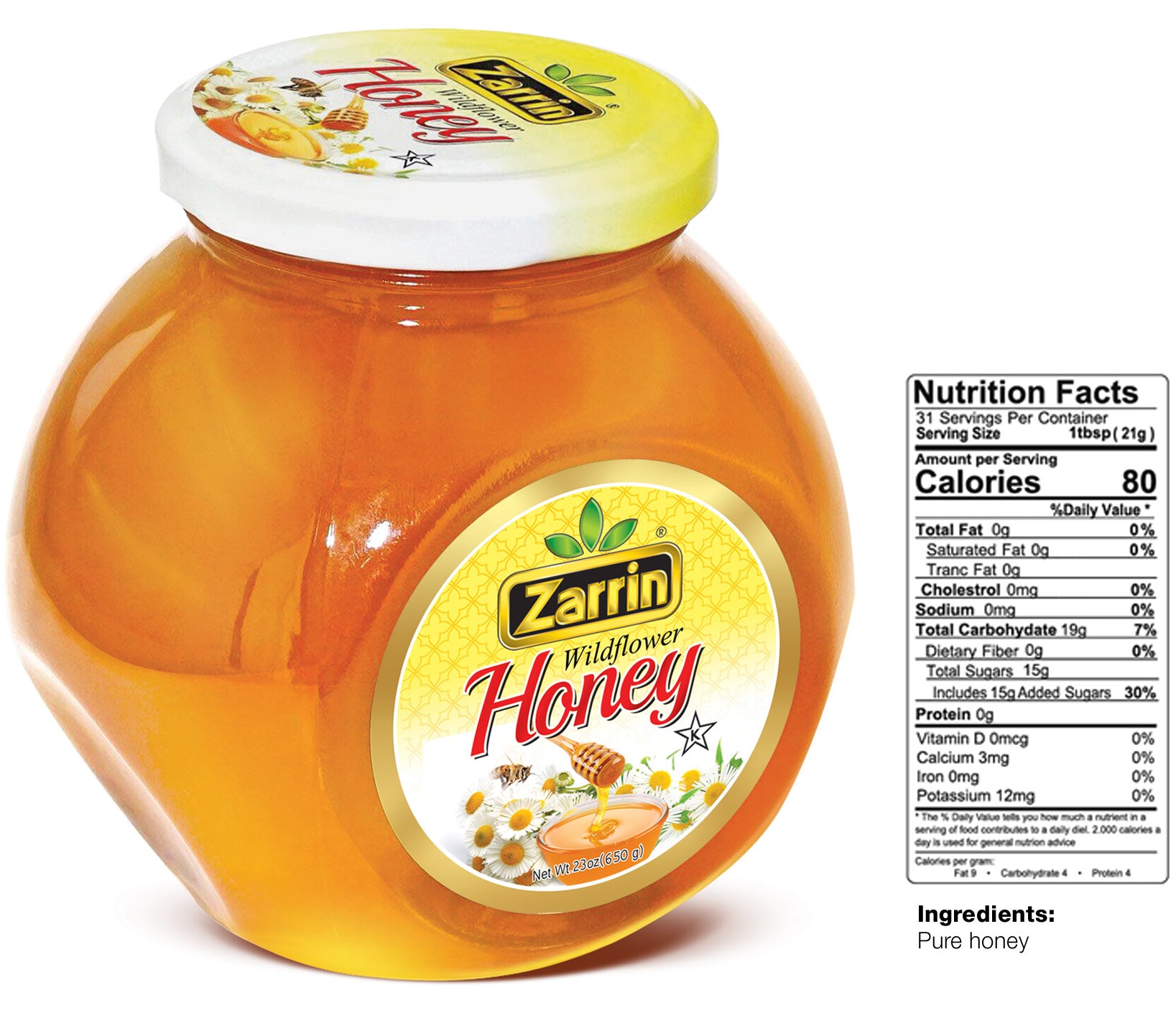 Zarrin Wild Flower Honey 650gr