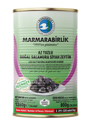 Marmarabirlik Less Salty Natural Black Olives In Brine 800gr