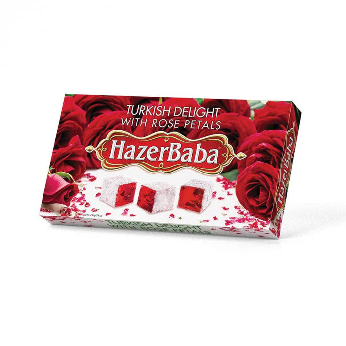 Hazerbaba Turkish Delight With Rose Petals 16oz