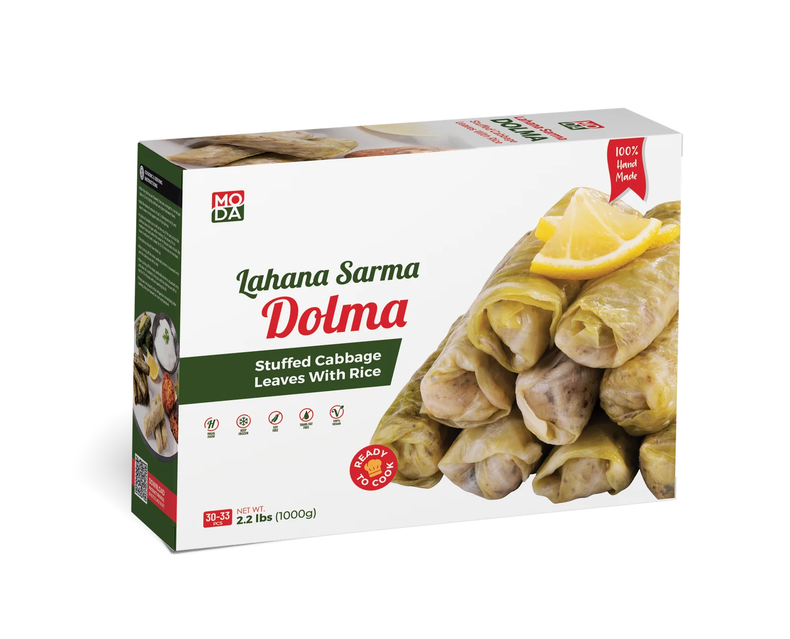 Moda Dolma Stuffed Cabbage Leaves With Rice Uncooked 1000gr