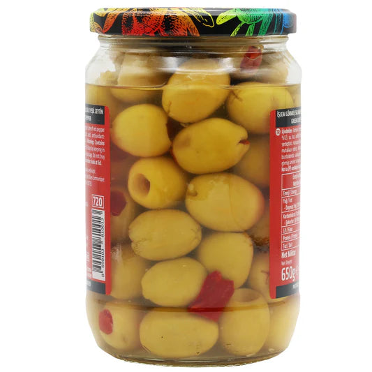Mb Green Olives 4XL With Pepper In Glass Jar 14.1oz