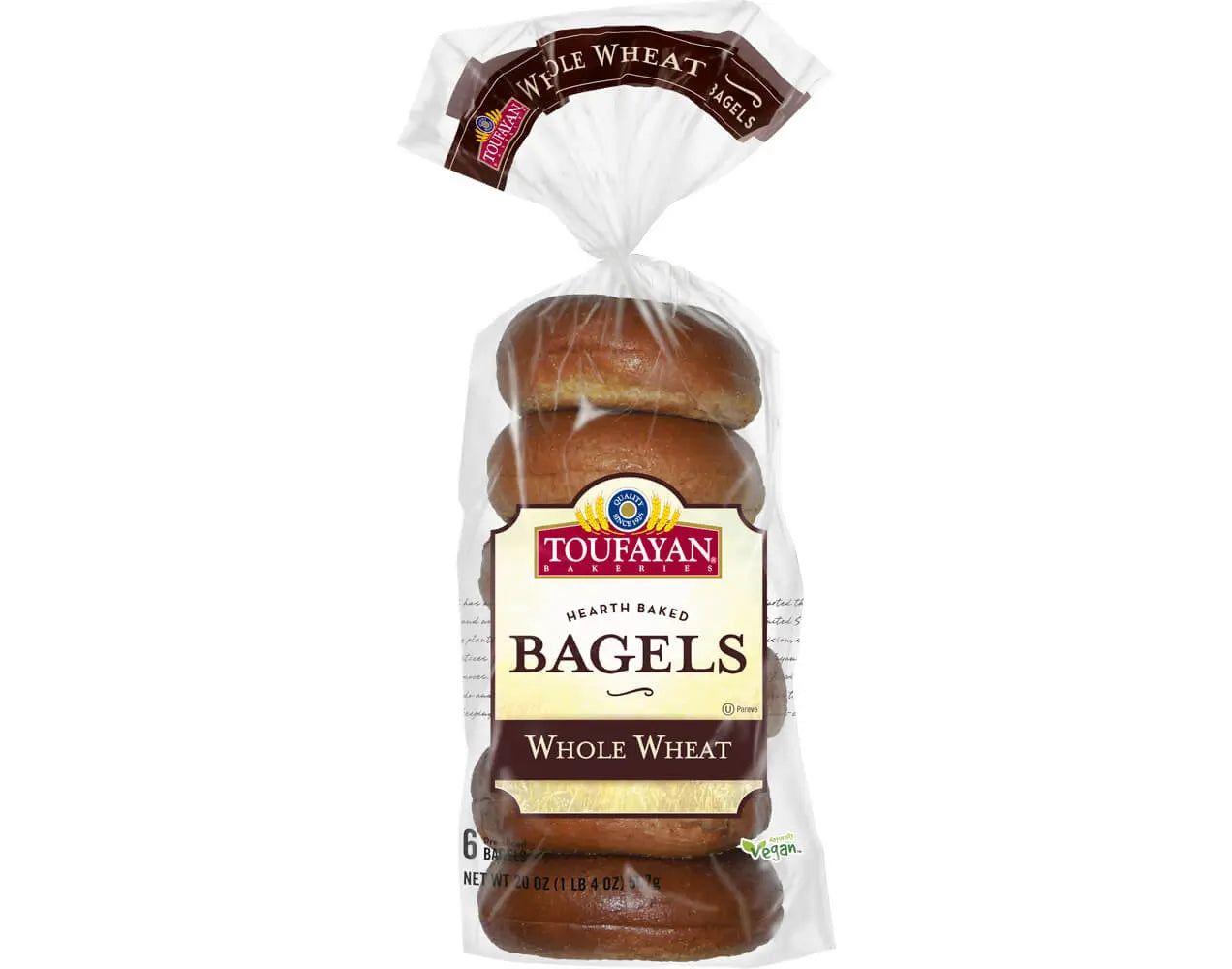 Toufayan Bagel Whole Wheat 20oz