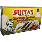 Sultan Moroccan Sardines Olive Oil With Hot Pepper 125gr
