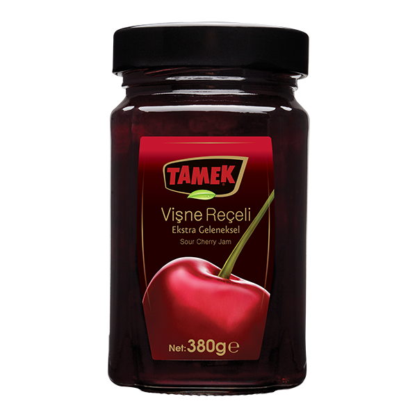 Tamek Sour Cherry Jam In Glass Jar 380gr