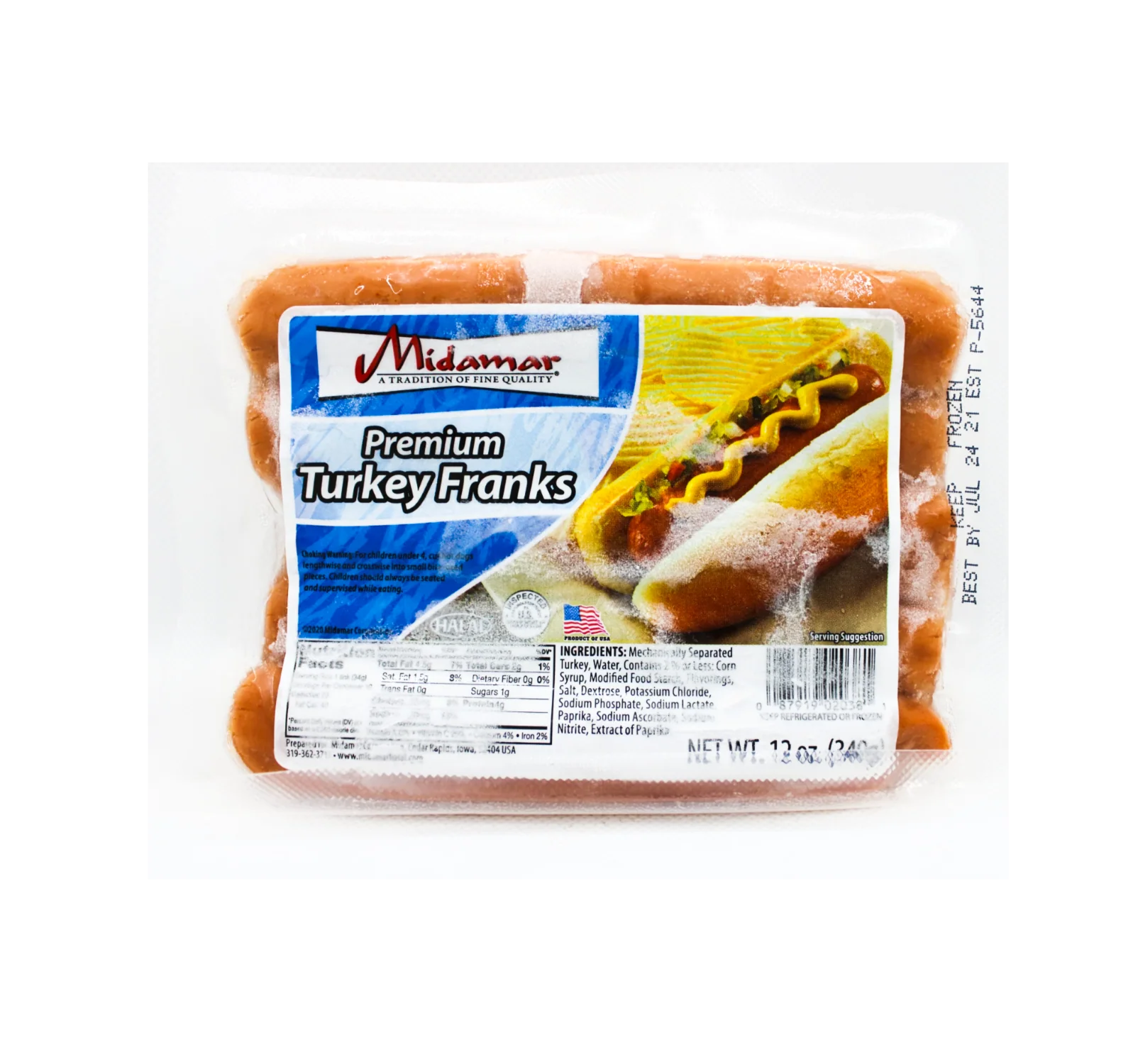 Midamar Halal Premium Turkey Franks 12oz