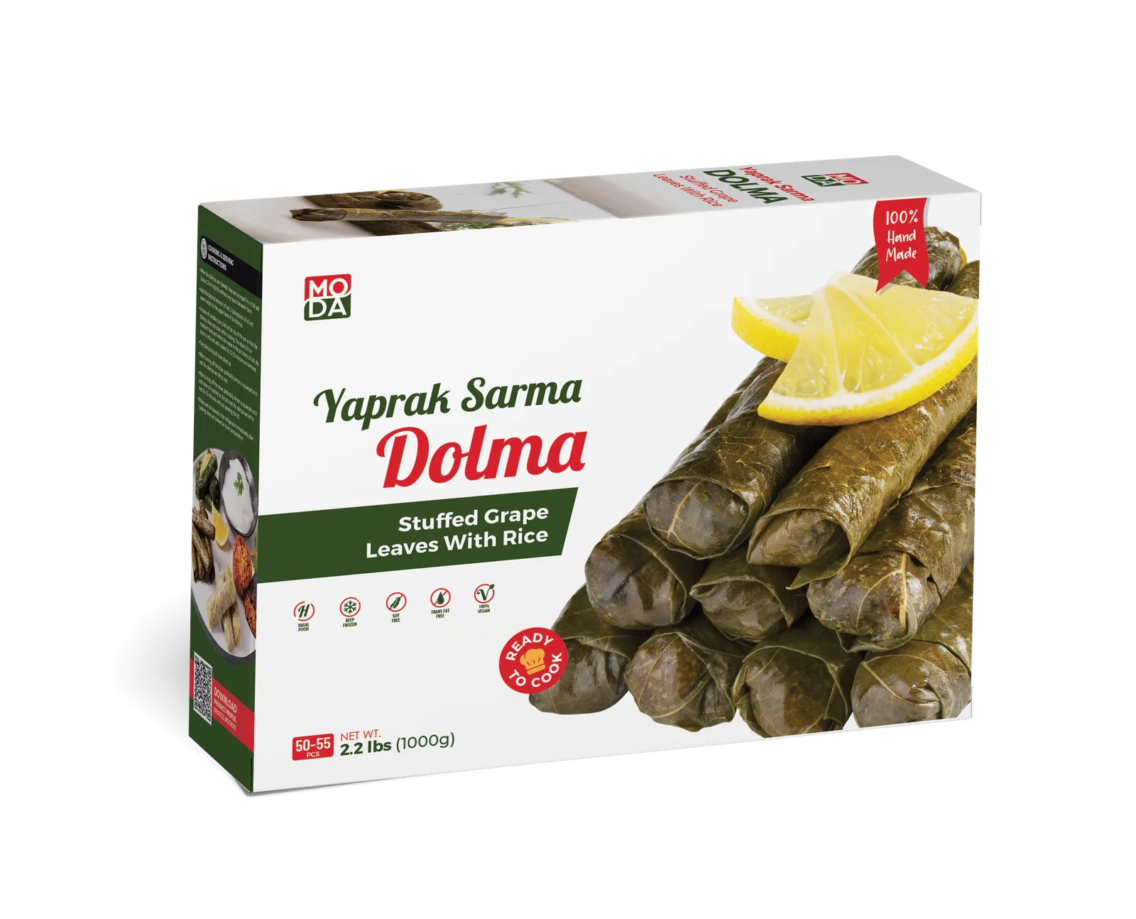 Moda Dolma Stuffed Grape Leaves With Rice Uncooked 1000gr