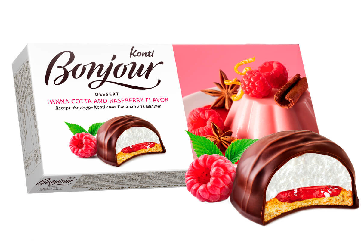 Konti Bonjour Panna Cotta & Raspbery 232gr