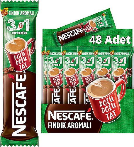 Nescafe 3 In 1 Findikli Kahve Box 48ps 816gr