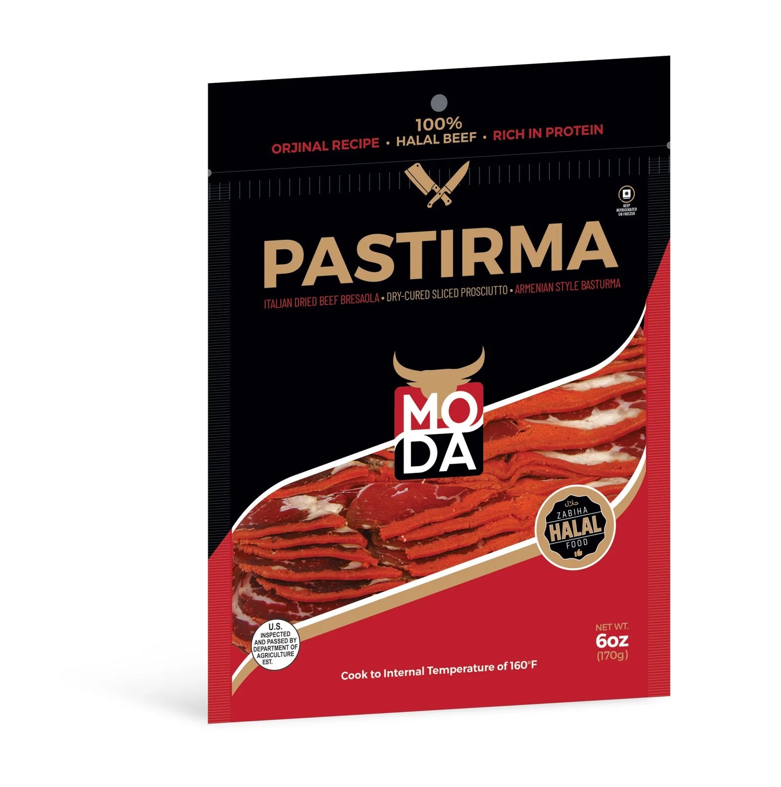 Moda Pastirma Cured Dried Beef Pre-Sliced 170gr