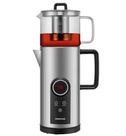 Electric Double Tea Kettle S/S 1.8lt With 1lt Glass Tea Pot1000W Keep Warm Temprature Switch