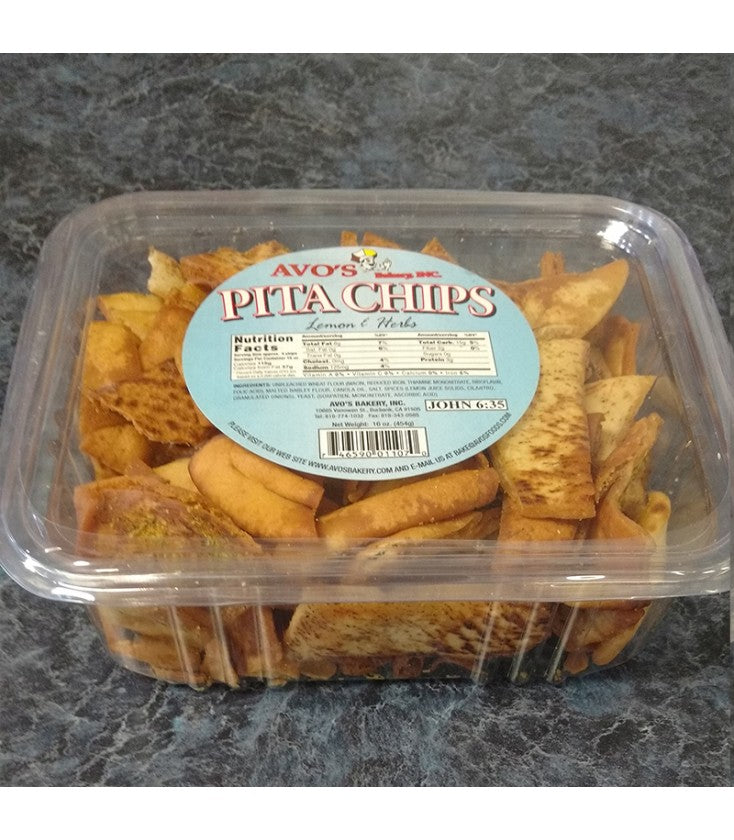 Avos Lemon & Herbs Pita Chips 12oz