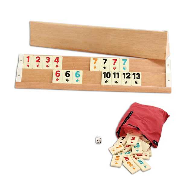 Okey Takimi Rummy Tile Game Set Wood Flash