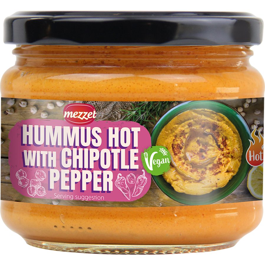 Mezzet Hot Hummus With Chipotle Pepper 300gr