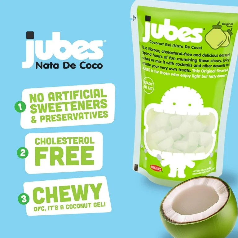 Jubes Nata De Coco Jelly Pandan Flavor 12.7oz